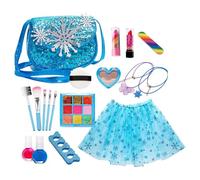 Pruojhw Kit de maquillage pour petites filles à jouer | Trousse de maquillage compacte lavable, jouet de maquillage pour jeu de rôle, pour la maison, les déplacements, la maternelle, Noël, un