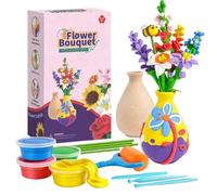 Pruojhw Kit de pâte à Modeler pour - Bouquet de Fleurs Fait à la Main - Accessoires de modélisation DIY - pour, débutants, Enseignants, Anniversaires, Vacances, activités familiales