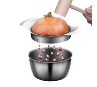 Pruojhw Kit d'outils d'épluchage de grenade - Outil de dénoyauteur de grenade en acier inoxydable - Outil de préparation de grenade avec bol antidérapant pour la cuisine