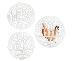 Pruojhw Lot de 3 Cages de Sécurité Mobiles pour Boules de Poules, Hamsters, Pigeons et Poulets