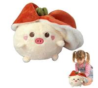 Pruojhw Peluche réversible - Jouet persimmon - Poupée remplie - Coussin en peluche d'animaux - Cadeau d'anniversaire pour enfants et filles - Cadeau d'anniversaire - Très douce