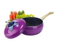 Pruojhw Pour sauces avec couvercle | Pour sauces et sauces aux fruits | Mijoteuse avec couvercle, pour cuisinière à induction, cuisinière, mijoter, rôtir, spaghetti, soupe