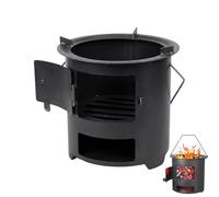 Pruojhw Réchaud à Bois pour Camping | Brûleur Chauffant en Acier Inoxydable,Poêle Compact Avec Poignée,pour Terrasse Jardin Pique-nique Survie Hiver Randonnée Extérieur