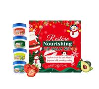 Pruojhw Set De Baume À Lèvres, 4 Pièces Sans Gras Noël, Set De Baume Pour Lèvres Sèches Fêtes, Pour Matin Et Nuit Hiver Femmes Filles Hommes Nouvel An Saint-Valentin Anniversaire