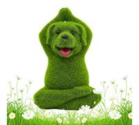 Pruojhw Statues De Chiens pour L'Extérieur,en Résine Floquée Résistante Aux Intempéries Et Mignonne | Statue De Chien en De Yoga Décoration De Jardin | pour Bureau Patio Pelouse Porche Balcon Cour Et