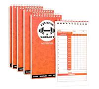 PruQuaiy Lot de 6 carnets de gym compacts et journaux d'entraînement - Carnet de bord portable de 10,2 x 20,3 cm, 70 feuilles par bloc, journal d'entraînement et planificateur d'exercices (6)