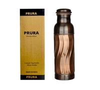 PRURA Bouteille d'eau imprimée en cuivre pur pour yoga ayurveda bienfaits pour la santé Bouteille en cuivre anti-fuite
