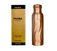 Prura Wave Copper Water Bottle - fuite Proof Ayurvedic Drinkware Copper Vessel for Sports Gym Outdoors Yoga 32 oz Pure Copper Navire pour boire