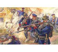 Prussian Ligne Infantry 1870-1871 4 Figurines Officer On Horse 3 Soldiers 1:3 5
