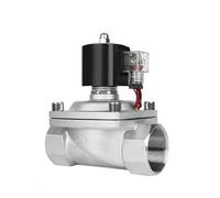 PRXFRWOW Électrovanne étanche normalement fermée 2" DN50 en Acier Inoxydable avec indicateur d'alimentation LED 24 V, 12 V, 220 V, 110 V(NPT-110VAC-NBR-SEAL)