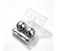 Pryiuiyo Lot de 2 boules de glace, pierre à whisky avec boîte de | Design Rapid Chill, 5,5 cm, surface facile à nettoyer, ensemble complet avec pince et couvercle, construction de qualité 304