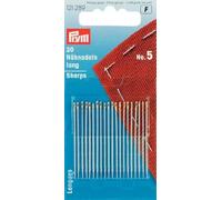 Prym Aiguilles à coudre main 0,80 x 40 mm, argentées œil doré