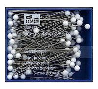 Prym Épingles tête de Verre, 0,80 x 48mm, 30g, boîte Plastique, Acier, Noir,Blanc, 48 x 0,8mm
