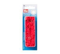 Prym 1 393101 Boutons pression sans couture « Color Snaps », rond, 12,4mm, rouge clair, Plastic, 12,4 mm