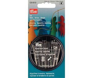 Prym 128610 Aiguilles à Coudre, à Broder, à repriser et Aiguilles Broderie en Perle dans Une boîte compacte, 24 Aiguilles