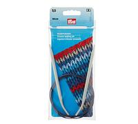 Prym 211366 Aiguilles à tricoter circulaires alu gris-perle 100cm 5,50mm