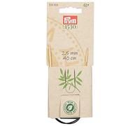 Prym 222523 Aiguilles à tricoter circulaires bambou 40 cm 2,50 mm, naturelle