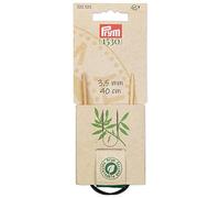 Prym 222525 Aiguilles à tricoter circulaires bambou 40 cm 3,50 mm, naturel