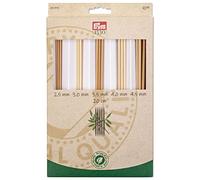 Prym 222910 Jeu d'aiguilles à tricoter à 2 pointes Prym 1530, Bambou, 2,5-4,5 20cm