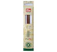 Prym 223120 Aiguilles à tricoter NATURAL en bois Multicolore 15 cm 2,00 mm