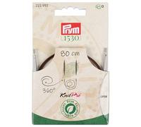 Prym Corde 223992 pour aiguilles à tricoter circulaires – 80 cm, pivotant 360° – Marron