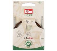 Prym Câble rotatif 223995 – Pivotant à 360° – 150 cm – pour aiguilles circulaires – Marron