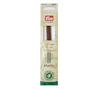 Prym 224121 Aiguilles à tricoter 2 pointes CUBICS NATURAL 15 cm 2,50 mm