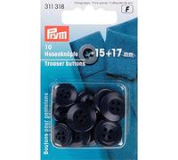 Prym 311318 - Bottoni per pantaloni, 15 + 17 mm, colore: Blu scuro