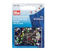 PRYM 32562 Boite à épingles tête de Verre 10g, Combinaison, Multicolore, 30 x 0,60 mm