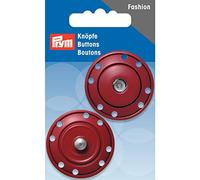 Prym 341833 Sew-On Snap Fastener 35 mm Dark red, Dunkelrot, 1 Stück