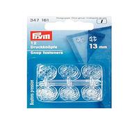 Prym 347161 Boutons pression à coudre, 13mm, transparent