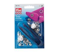 Prym Bouton-pression 390100 « Jersey » sans couture, anneau denté, 8 mm, Argent Brass