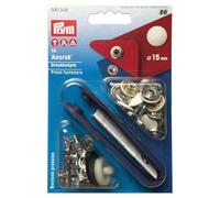 Prym Boutons-pression Anorak 390306 – sans couture – 15 mm – laiton – blanc