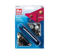 Prym 390334 Bouton pression sans couture Anorak Laiton vieilli 12 mm, Old Brass
