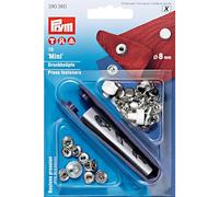 Prym 390360 Bouton pression sans couture Mini, 8mm, argenté, Métal, 8 mm