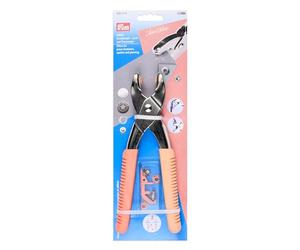 Prym 390918 Vario Pince abricot - Pour boutons-pression, œillets, rivets et boutons en jean - Outil de perforation inclus - Poignée ergonomique - Accessoire de couture polyvalent