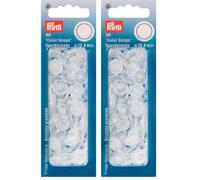 Prym 393198 Boutons Pression sans Couture « Color Snaps », Rond, 12,4mm, Transparent Mat (Lot de 2)