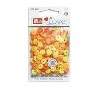 Prym Annähoptik Gelb 393602 Boutons Pression « Color Snaps Mini » Optique Couture, Love, Jaune, Plastic, Light Yellow, Yellow, Orange, 9 mm