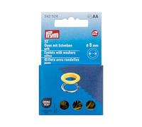 Prym 542524 Œillets Rondelles 8mm Jaune/Argent Compatible avec Vario Creative Tool