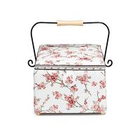 Prym 612057 Panier à Coudre Carré Grand Modèle Motif Fleurs de Cerisier Nostalgie 26 x 26 x 19 cm Blanc Taille Unique