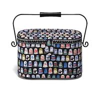 Prym 612651 Panier à coudre ovale Thimbles Noir