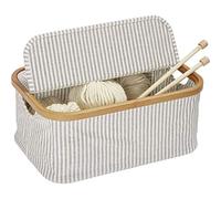 Prym Boîte pliante 612682 – Canvas & bambou – Rayée grise