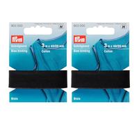 Prym 903000 Biais - coton, 40/20mm, noir, 3m, 100% CO, 20 mm Falzung: 40/20 mm (Lot de 2)