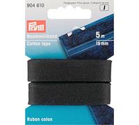 Prym 904610 5 m 15 mm Ruban de Coton, Noir