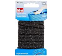 Prym 910252 Super élastique, 7mm, Noir, 3m