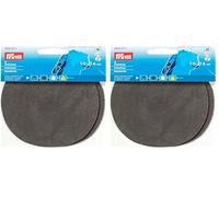 Prym 929371 Renforts Imitation Daim, thermocollant, 10 x 14cm, Gris Moyen (Lot de 2)