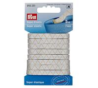 Prym 910251 Super élastique, 7mm, Blanc, 5m, Polyester, White, 7 mm