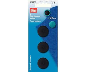 Prym Black Plastic 22mm Cover Buttons (3pc), 14 x 6 x 1 cm
