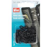 Prym - Black Steel No.9 Crochets et Yeux pour Les Vestes - 1 unité