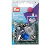 Prym Bouton couverture en tissu", métal, or, épaisseu Argent 15 mm, 6